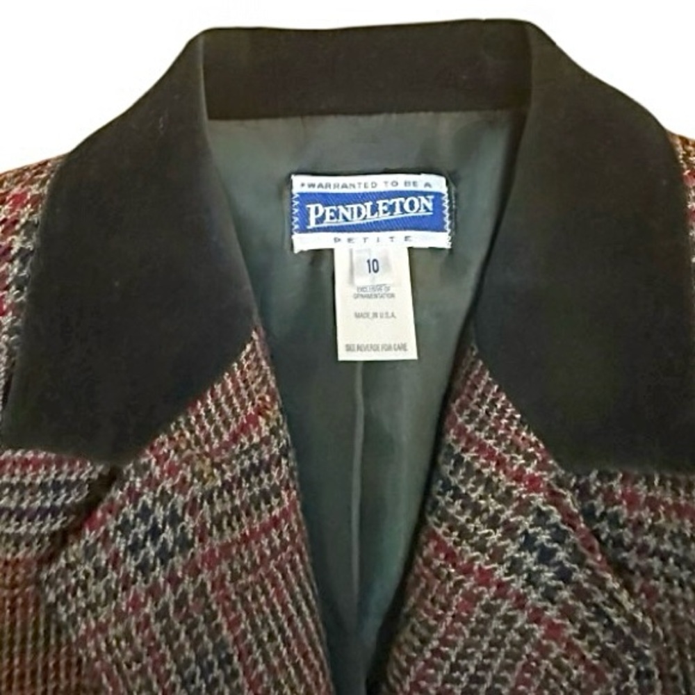 Pendleton Vintage Single Breasted Plaid Field Bla… - image 7